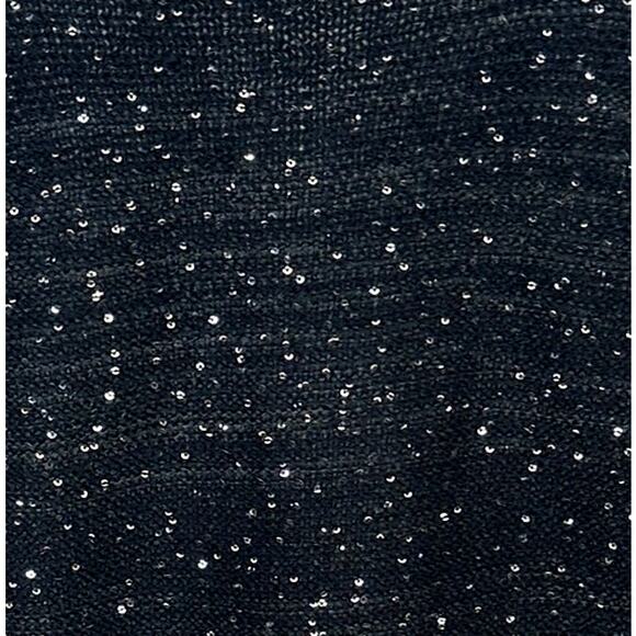 Sioni Sequin Beaded Black Cardigan Sweater SMALL Tweed Studded Designer $190 - Picture 7 of 8